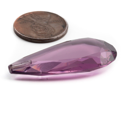 Czech antique hand cut amethyst teardrop headpin or hatpin glass bead 38mm