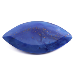 Large antique Czech hand cut oval eye blue Lapis Lazuli glass rhinestone 39x18mm