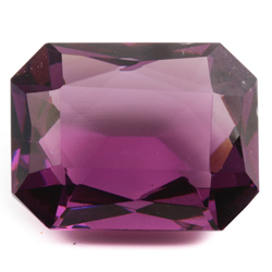 Large antique Czech hand cut amethyst octagon rectangle glass rhinestone 25x19mm