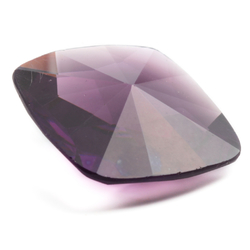 Large antique Czech hand cut pointed square amethyst glass rhinestone 30mm