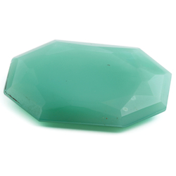 Large antique Czech hand faceted chrysoprase green octagon glass rhinestone 38x25mm