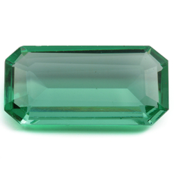 Large antique Czech hand faceted green octagon glass rhinestone 39x19mm