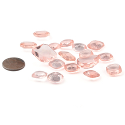 Lot (17) Czech vintage assorted rosaline pink glass rhinestones flat backs