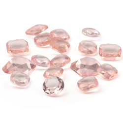 Lot (17) Czech vintage assorted rosaline pink glass rhinestones flat backs