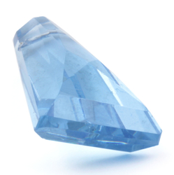 Czech Art Deco vintage sapphire blue axe head pendant glass bead 25mm