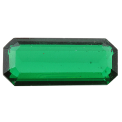 Large Czech vintage octagon rectangle Emerald green glass rhinestone 29x12mm