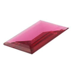 Large Czech vintage rectangle cranberry pink glass rhinestone 37x23mm
