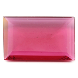 Large Czech vintage rectangle cranberry pink glass rhinestone 37x23mm
