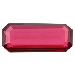 Large Czech vintage octagon rectangle siam red glass rhinestone 29x12mm