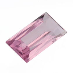 Large Czech vintage rectangle pink glass rhinestone 26x12mm