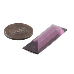 Large Czech vintage rectangle amethyst glass rhinestone 34x12mm