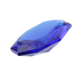 Large Czech vintage octagon sapphire blue glass rhinestone 40x30mm