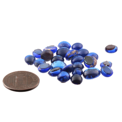 Lot (26) C19th Czech Bohemian antique sapphire blue glass cabochon drops 