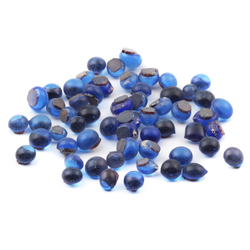 Lot (56) C19th Czech Bohemian antique sapphire blue glass cabochon drops 