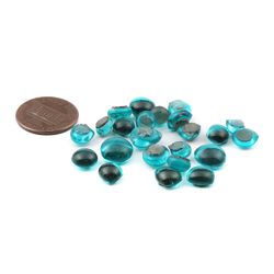 Lot (23) C19th Czech Bohemian antique turquoise glass cabochon drops 