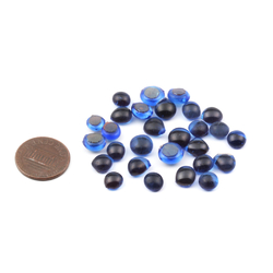 Lot (28) C19th Czech Bohemian antique sapphire blue glass cabochon drops 