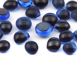 Lot (28) C19th Czech Bohemian antique sapphire blue glass cabochon drops 