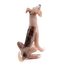 Czech handcrafted lampwork glass sitting dog figurine ornament gift