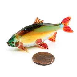 Czech hand crafted lampwork glass fish miniature figurine ornament