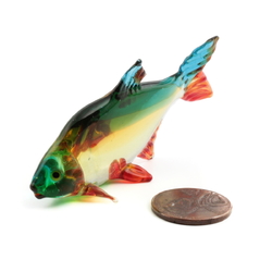 Czech handcrafted lampwork glass miniature fish figurine decoration ornament