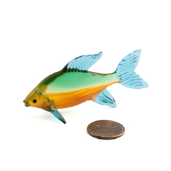 Czech lampwork glass miniature Tench fish figurine decoration ornament