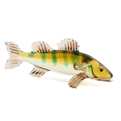 Czech lampwork glass miniature Perch fish figurine decoration ornament