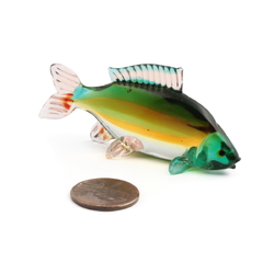 Czech handcrafted lampwork glass fish miniature figurine ornament