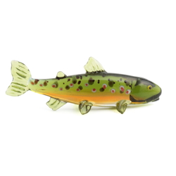 Miniature Czech lampwork glass brown trout fish figurine decoration ornament