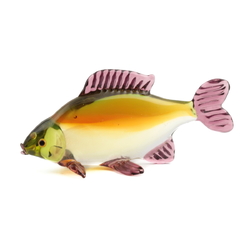 Miniature Czech lampwork glass Crucian Carp fish figurine decoration ornament