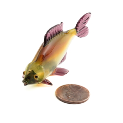 Miniature Czech lampwork glass Crucian Carp fish figurine decoration ornament