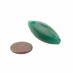 Large 43mm Antique Czech chrysoprase jadeite green uranium oval glass bead