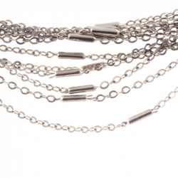 Lot (12) Vintage Art Deco German Bauhaus chrome chain necklaces galalith beige brown beads Jakob Bengel 