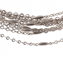 Lot (12) Vintage Art Deco German Bauhaus chrome chain necklaces galalith orange cone beads Jakob Bengel 