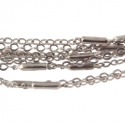 Lot (9) Vintage Art Deco chrome chain necklaces Czech Uranium burgundy glass beads chrome balls