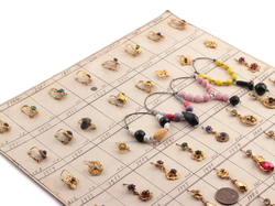 1920's design sample card (64) Czech vintage rhinestone glass bead earrings