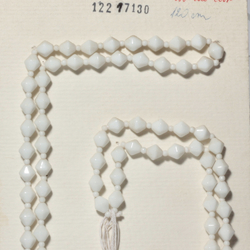 Czech vintage necklace element white bicone glass beads 47"