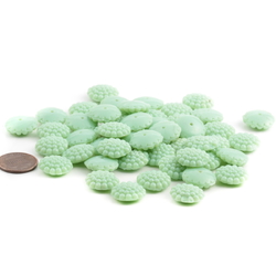 Lot (49) Czech vintage 1920's pale green flower headpin beads button elements 16mm