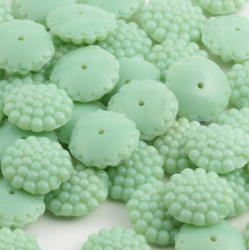 Lot (49) Czech vintage 1920's pale green flower headpin beads button elements 16mm