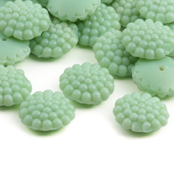 Lot (49) Czech vintage 1920's pale green flower headpin beads button elements 16mm