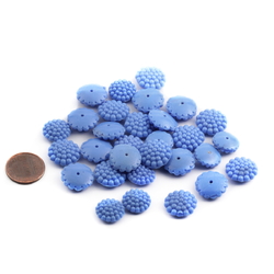 Lot (30) Czech vintage 1920's blue flower headpin beads button elements