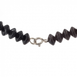 Vintage Czech choker necklace black white rondelle pyramid glass beads