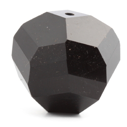 Large Austrian D.S antique hand faceted jet black glass bead 20mm