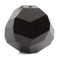 Large Austrian D.S antique hand faceted jet black glass bead 20mm