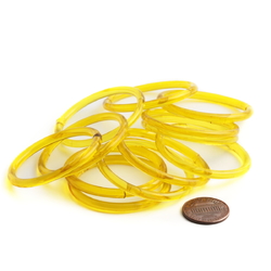 Lot (12) antique Czech golden amber glass bangles hoops earring elements 42mm
