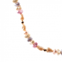 Vintage Czech necklace multi-color pearl glass beads