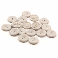 Lot (19) 18mm Czech 1930's vintage geometric gray green sew through glass buttons