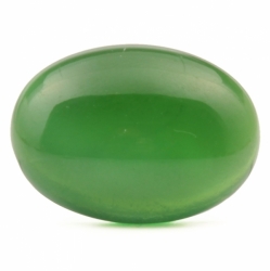 Large 25x18mm Czech vintage green satin moonglow oval glass cabochon