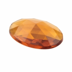 40x30mm large Czech vintage oval faceted amber topaz flatback glass rhinestone