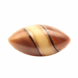 16mm antique Czech aventurine goldstone striped caramel yellow satin bicolor oval lampwork glass button