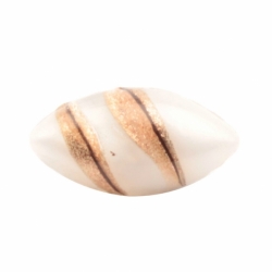 16mm antique Czech aventurine goldstone striped white satin bicolor oval lampwork glass button